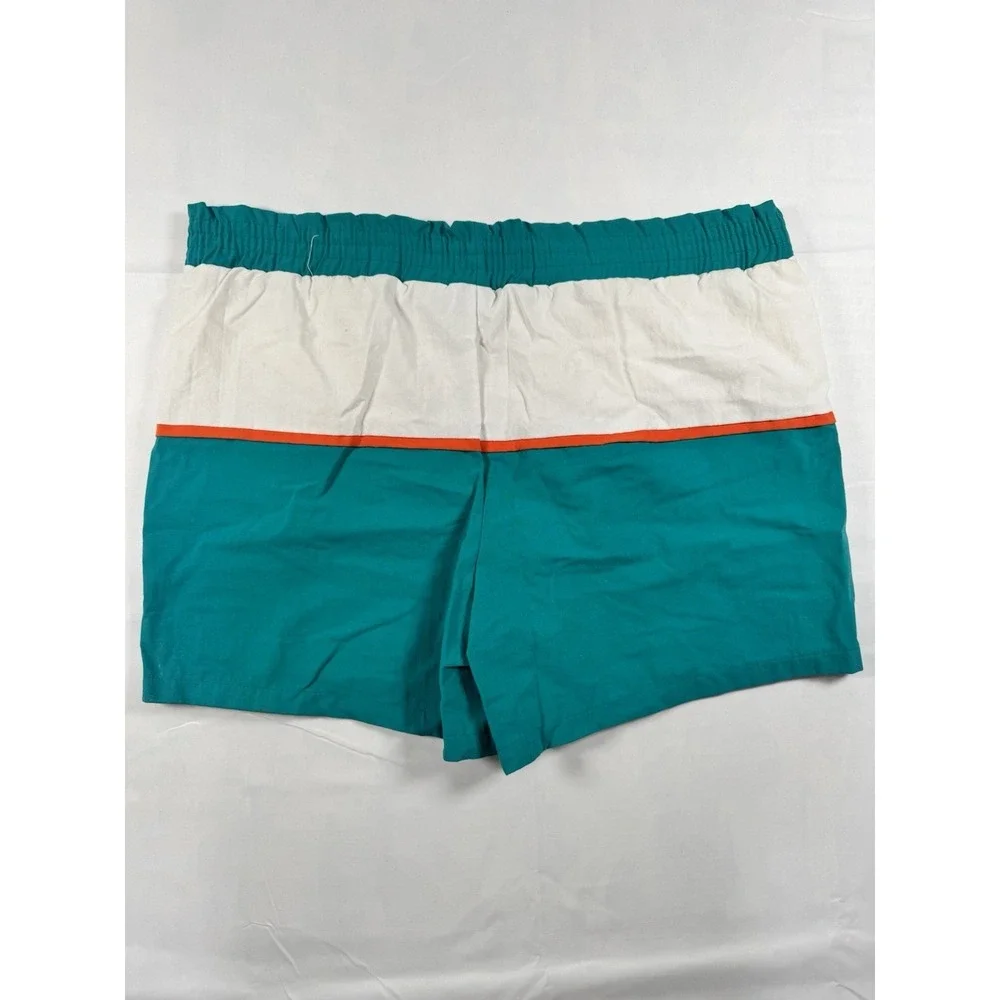 Vintage Pony Marino Decks Mens Nautical Shorts L Teal Orange Deadstock NWT 90s